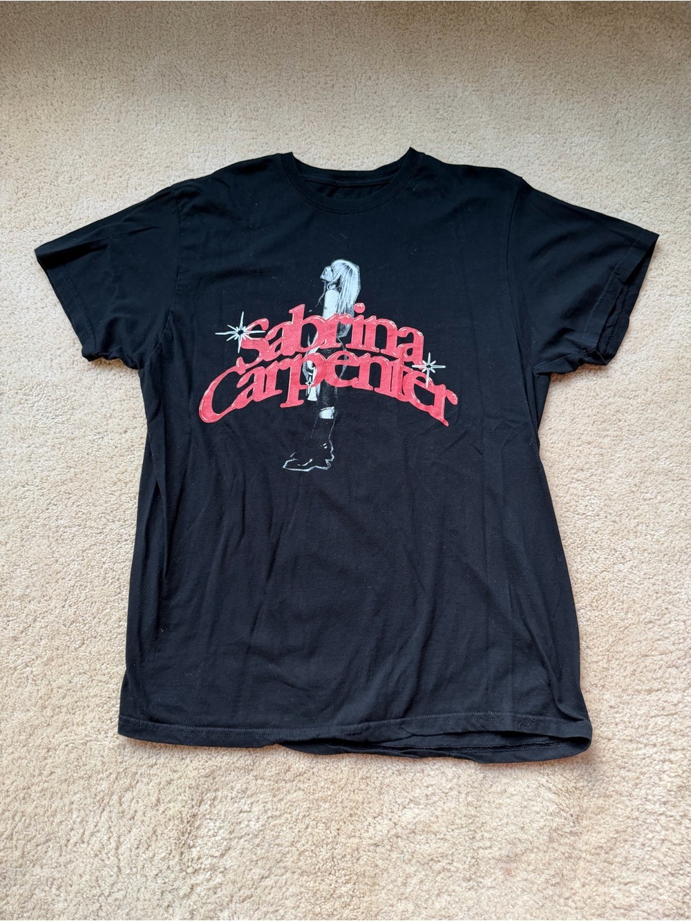 Sabrina Carpenter Graphic Print Black Short Sleeve T Shirt - Size XL - VGUC